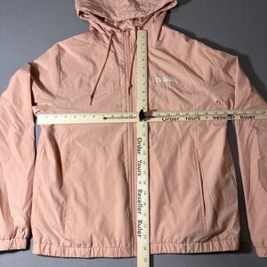 Vans Windbreaker Jacket Womens Medium Pink Full Zip Hooded Lightweight